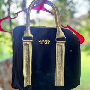 Victoria's Secret Black Tote with Gold Handles